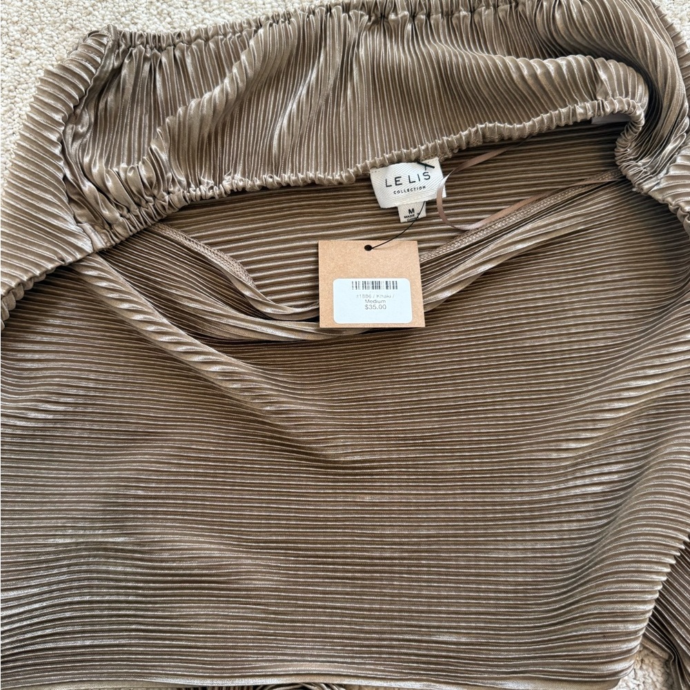 Women’s Lelis Shimmer Pleated Front Tie‎ tube top size medium - Picture 7 of 9